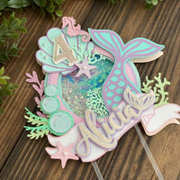 Mermaid cake topper, Under the sea cake topper, Shaker cake topper, mermaid shaker topper, Mermaid birthday