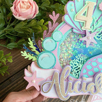 Mermaid cake topper, Under the sea cake topper, Shaker cake topper, mermaid shaker topper, Mermaid birthday