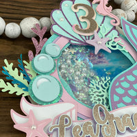 Mermaid cake topper, Under the sea cake topper, Shaker cake topper, mermaid shaker topper, Mermaid birthday