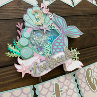 Mermaid cake topper, Under the sea cake topper, Shaker cake topper, mermaid shaker topper, Mermaid birthday