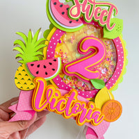 Twotti frutti banner, Twotti frutti party decor, Twotti frutti party, Twotti frutti cake topper,two year old party-1