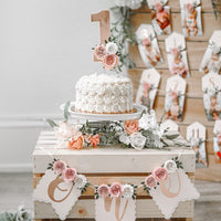 Floral high chair banner, 1st birthday floral party package, floral banner, one high chair banner, floral party decor, floral 1st birthday-2