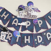 Space banner, two the moon theme 2021