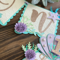 Mermaid 1st birthday banner, mermaid cake topper, mermaid decorations, under the sea cake decorations, mermaid first birthday, Customize it-1