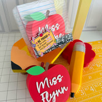 Personalized Apple Pencil Holder | Custom Teacher Desk Organizer & Teacher Gift