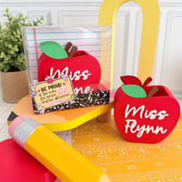Personalized Apple Pencil Holder | Custom Teacher Desk Organizer & Teacher Gift