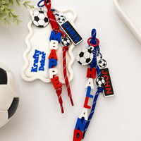 Soccer theme 3D Printed Keychain w/ hanging charms