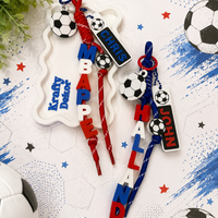 Soccer theme 3D Printed Keychain w/ hanging charms