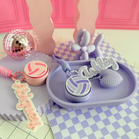 Personalized Volleyball Clicker & Name Bag Charm