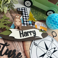 One Happy Camper cake topper