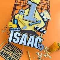 Construction cake topper