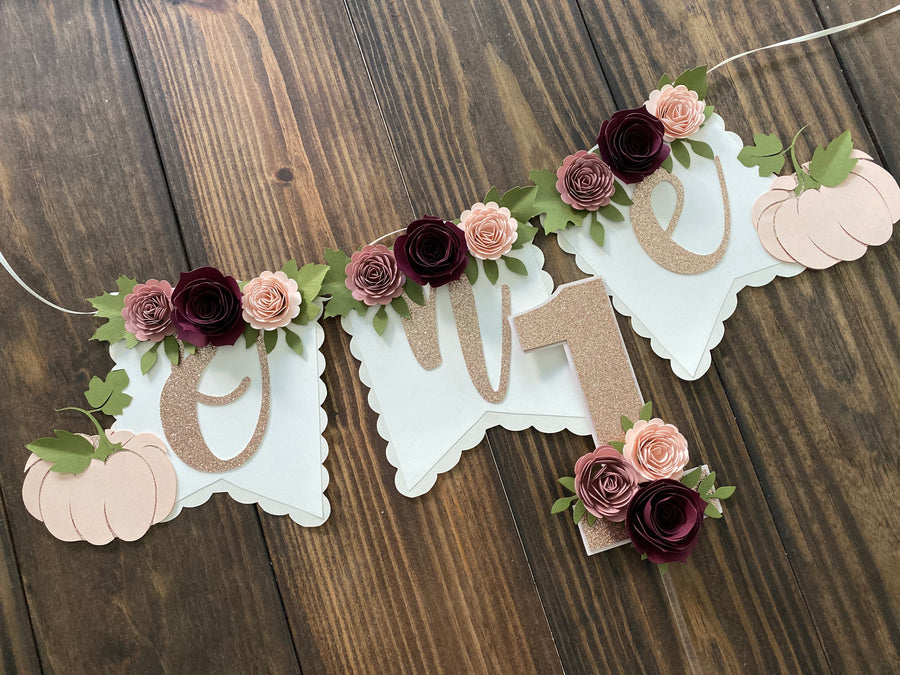 Pumpkin theme first birthday decor