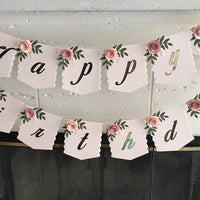 Boho floral banner, floral banner, boho floral garland, 1st birthday party, floral 1st birthday, floral baby shower, boho party decor-2