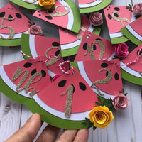 One in a melon first year clips, one in a melon Monthly photo banner, watermelon party, watermelon party decor, one in a melon party