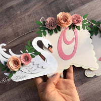 Swan high chair banner, princess party, 1st birthday party