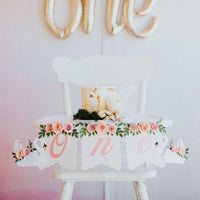 Swan high chair banner, princess party, 1st birthday party