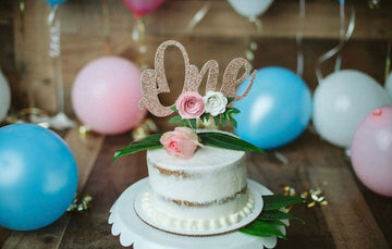 one cake topper, One Year Old Cake Topper, Floral Cake Topper, Glitter Cake Topper, Smash Cake , Girl Cake Topper,  cake smash cake topper-1