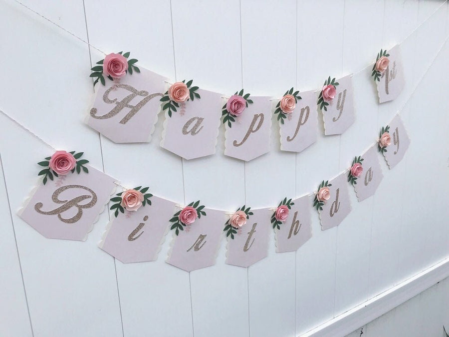 Boho floral banner, floral banner, boho floral garland, 1st birthday party, floral 1st birthday, floral baby shower, boho party decor-2