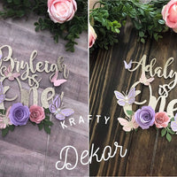 Butterfly theme banner, butterfly floral banner, 1st birthday butterfly theme, butterfly cake topper, butterfly decor