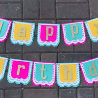 Llama happy birthday banner, llama banner, llama party décor, cactus party, CUSTOMIZE IT!