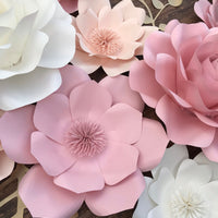 10 pc set nursery paper flowers, paper wall flowers, nursery flowers, paper blooms, nursery decor, CUSTOMIZE COLORS