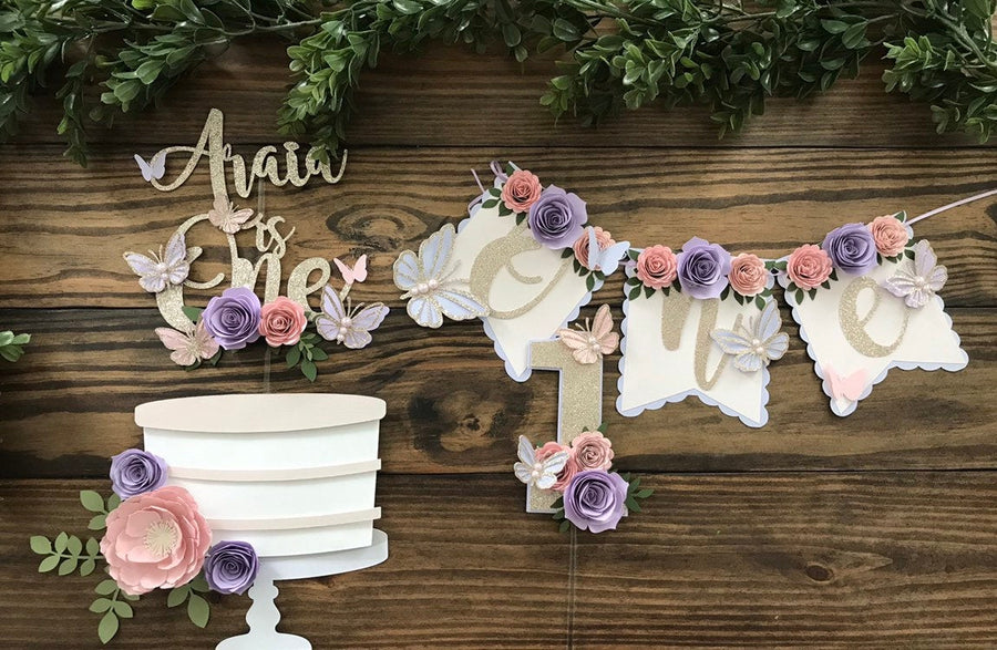 Butterfly theme cake topper, butterfly floral package, 1st birthday butterfly theme, butterfly cake topper, butterfly decor