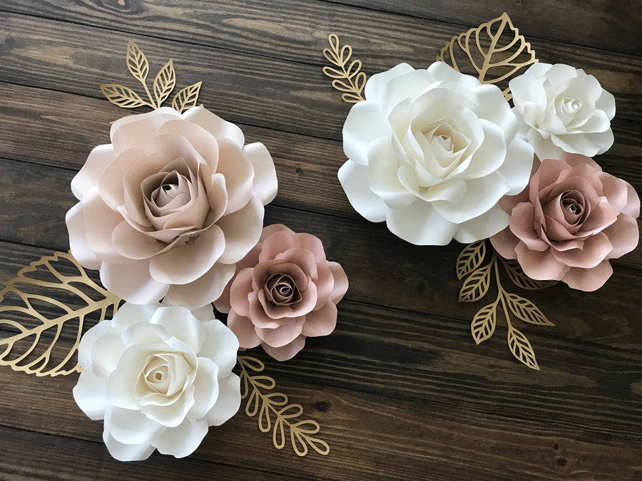 Set of 6 paper flowers, nursery paper flowers, Nursery wall decor, pap –  Krafty Dekor