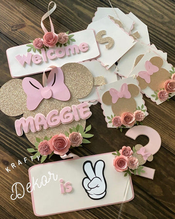 Door sign, banner, floral party decor, floral decor,  party package