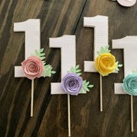 Floral cupcake topper,  Boho Cupcake Toppers, Rose Cupcake Toppers, Baby Shower Cupcake Toppers, First birthday toppers
