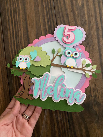 Owl cake topper