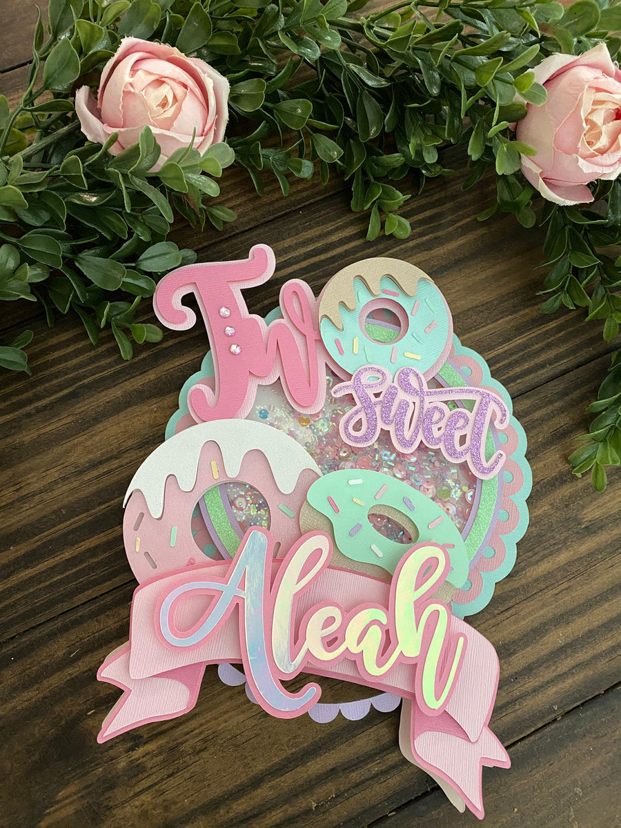 Donut cake topper, Two sweet  Birthday, TWO sweet banner, two sweet cake topper, candy land party,donut party, DONUT grow up, candy theme
