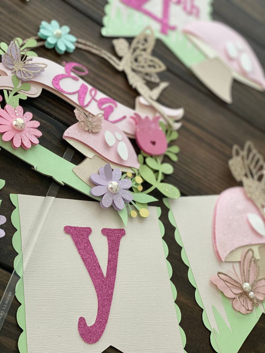 Fairy garden cake topper