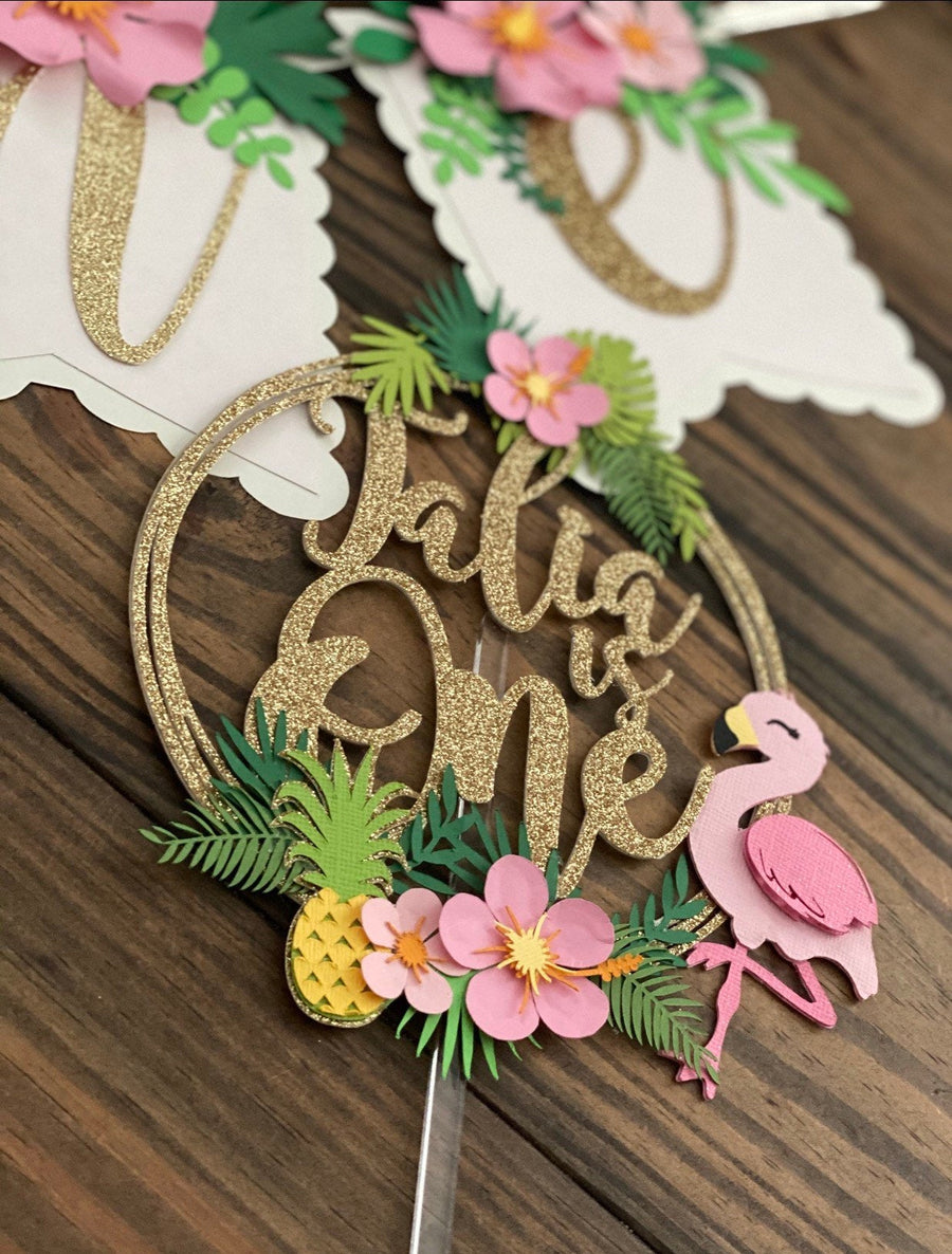 Flamingo Happy Birthday Banner - 15 Panel Party Decor With Beach Theme