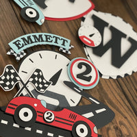 Vintage race car first birthday, race car banner, vintage race car decorations, vintage race car banner, race car cake topper