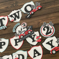 Vintage race car first birthday, race car banner, vintage race car decorations, vintage race car banner, race car cake topper