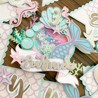 Mermaid cake topper, Under the sea cake topper, Shaker cake topper, mermaid shaker topper, Mermaid birthday