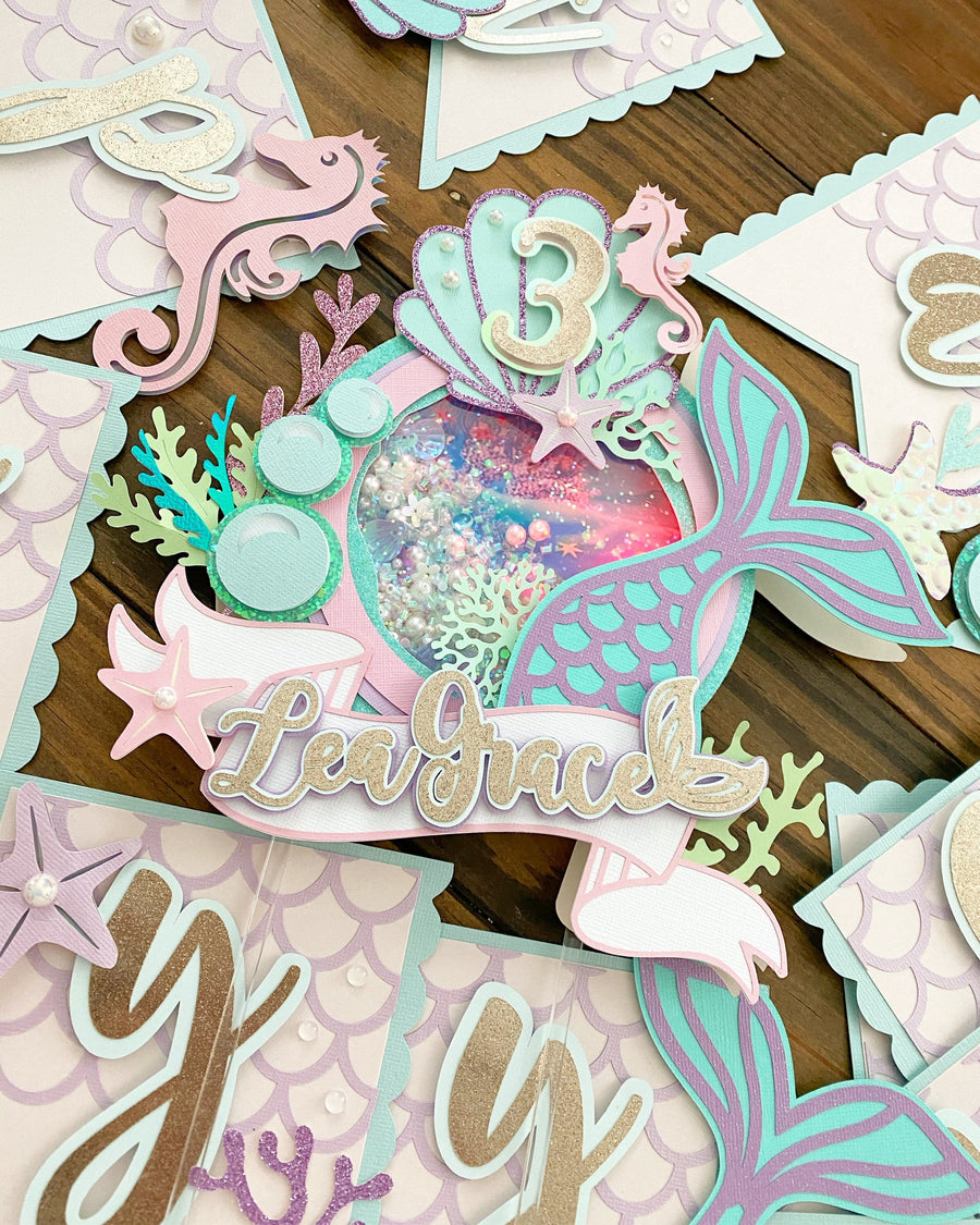 Mermaid cake topper, Under the sea cake topper, Shaker cake topper, mermaid shaker topper, Mermaid birthday
