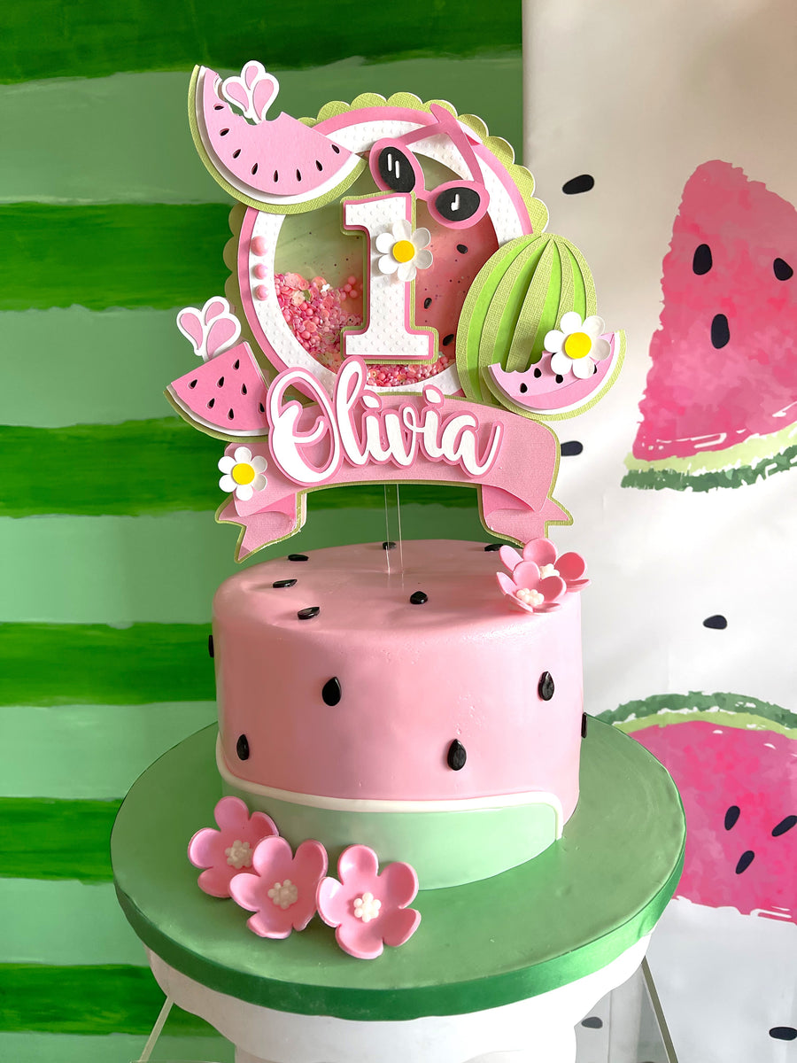 Watermelons shaker cake topper